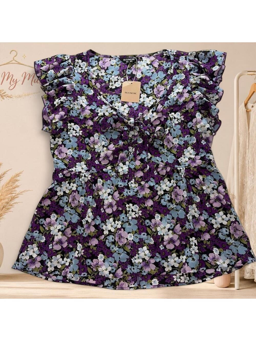 BloomChic Women's Multi and Purple Blous